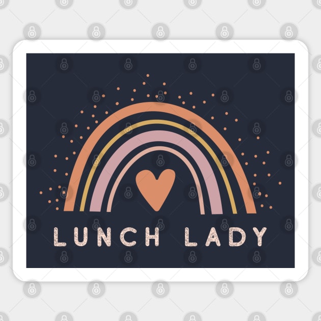 Lunch lady - Boho casual rainbow dark Design Sticker by best-vibes-only